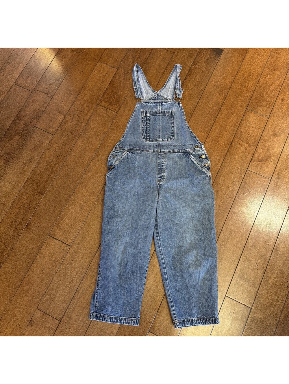 Vintage Cherokee Bib Overalls Women Blue Denim Jeans 100% Cotton Size Large